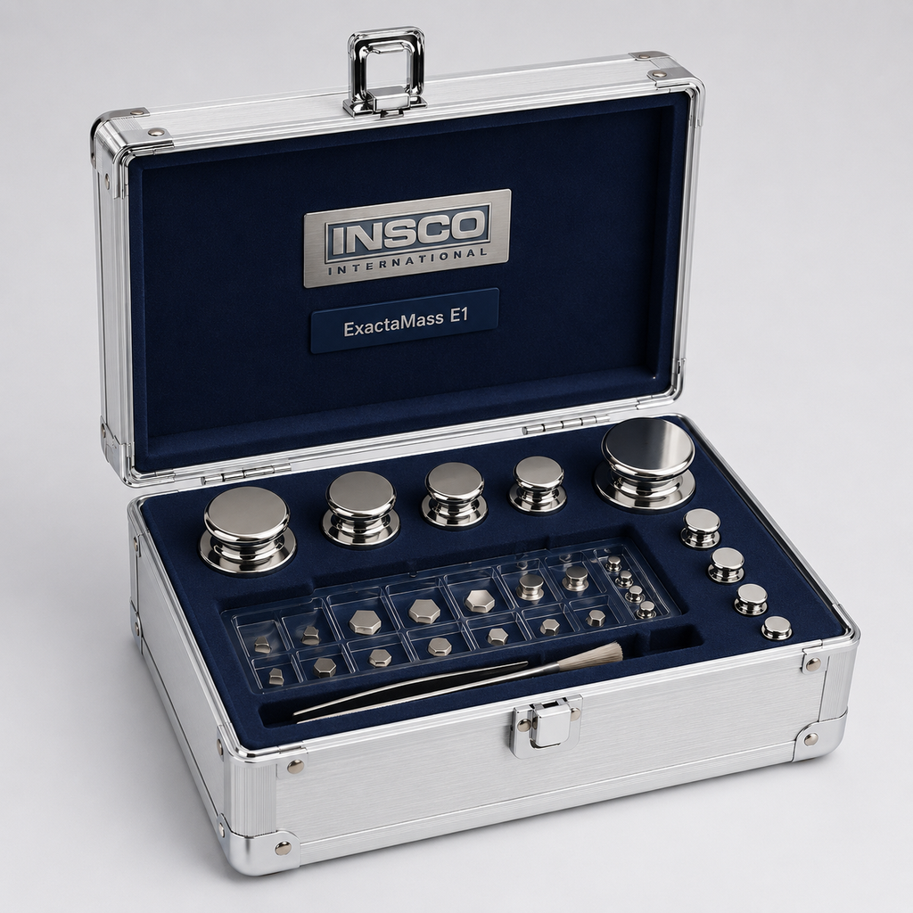 INSCO ExactaMass OIML E1 calibration weight collection