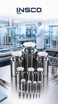 INSCO calibration weights in a laboratory. Representative selection image; refer to product specifications for mass range and accuracy class.