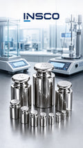 INSCO calibration weights in a laboratory. Representative selection image; refer to product specifications for mass range and accuracy class.